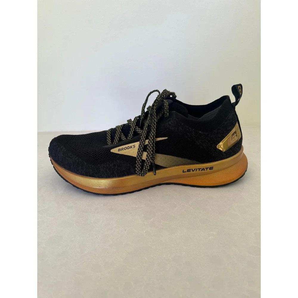 Brooks Levitate 4 Running Sneaker Womens 8.5 Black Gold Trail‎ Runner Athletic